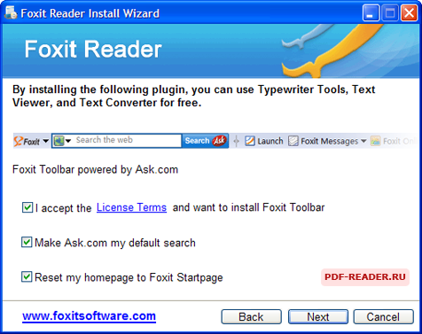 Установка Foxit Reader rus 3.3